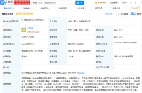 鐘薛高布局電商新賽道 深圳新公司拓展食品互聯網銷售版圖